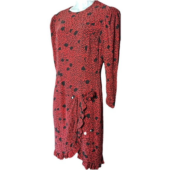 Escada by Margaretha Ley Leopard Print Dress Women’s Size US 8/GE 38 Red Black - Picture 4 of 11